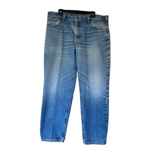 Carhartt Men's Blue Denim Jeans 100% Cotton Size 40 x 30 Relaxed Fit B17 STW